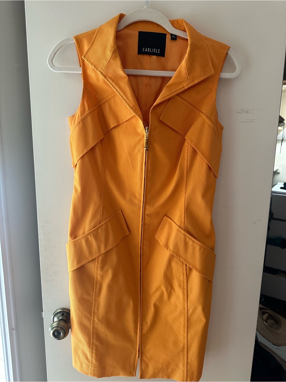 Carlisle Vibrant Orange Sleeveless Dress